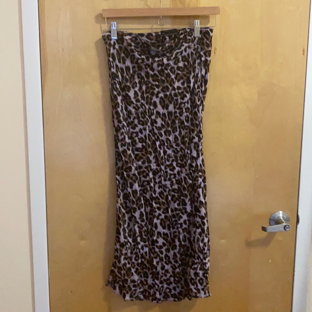 Cheetah print midi skirt